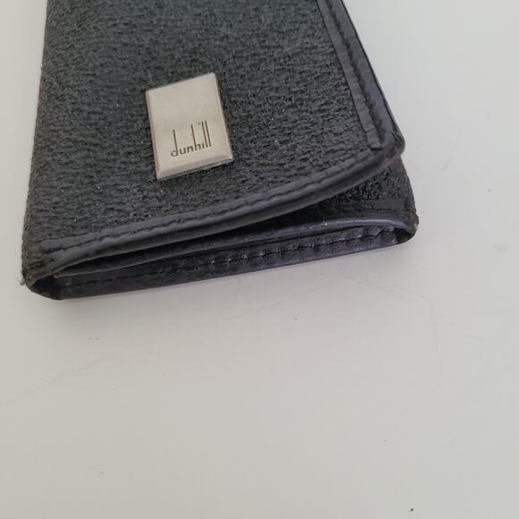 Dunhill Key Card Case Hooks Holder Wallet Logo Black Trifold Designer Coin Retro - Picture 10 of 12